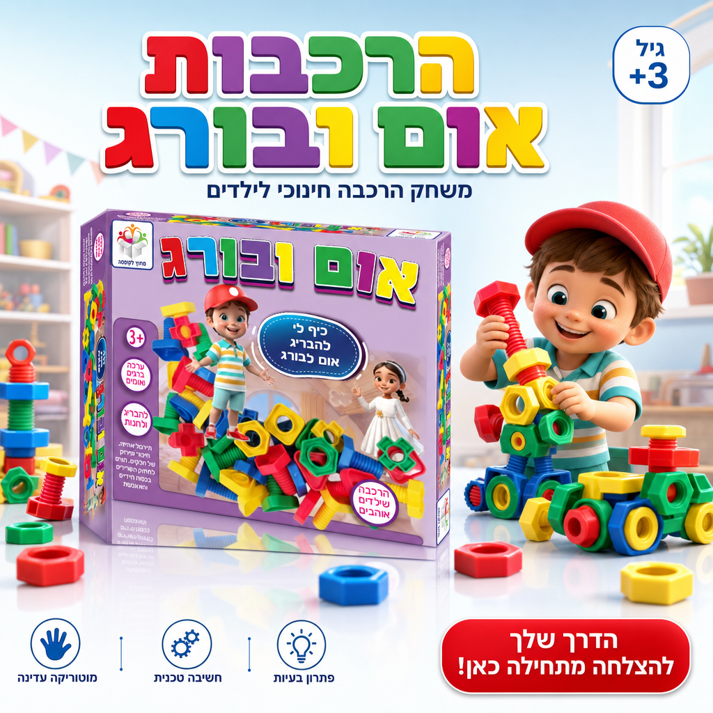 הרכבות אום ובורג - משחק הרכבה חינוכי