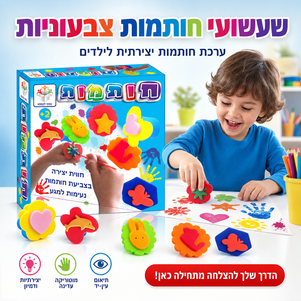 שעשועי חותמות צבעוניות