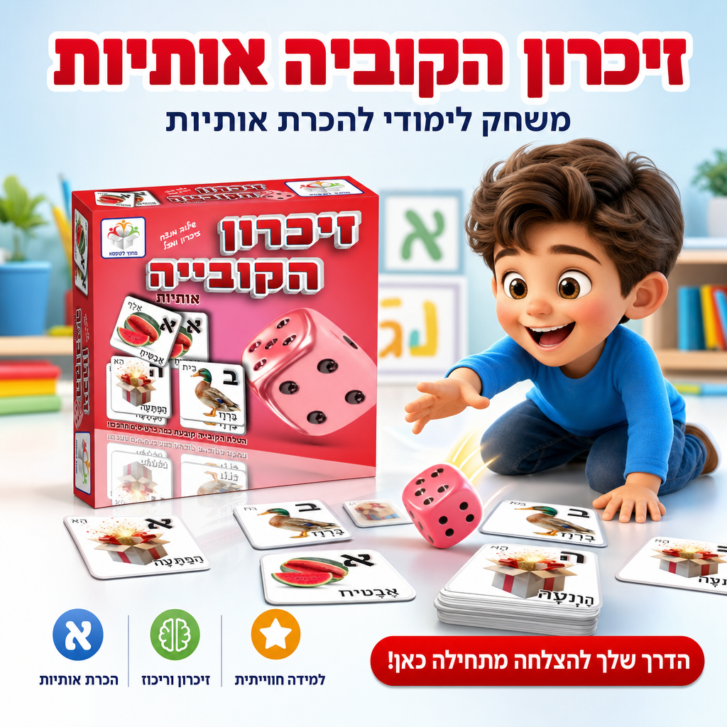 זיכרון הקוביה אותיות